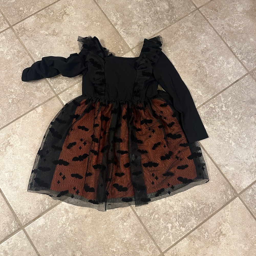 Cat & Jack Black and Brown Halloween Bat Dress